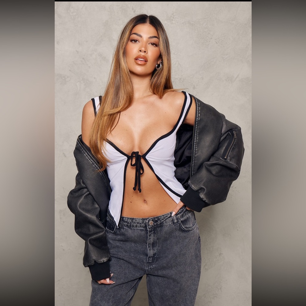 White Tie-Front Top PLT